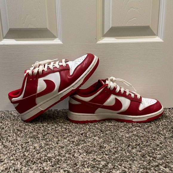 Nike Other - Red Nike Dunks with Yellow Writing